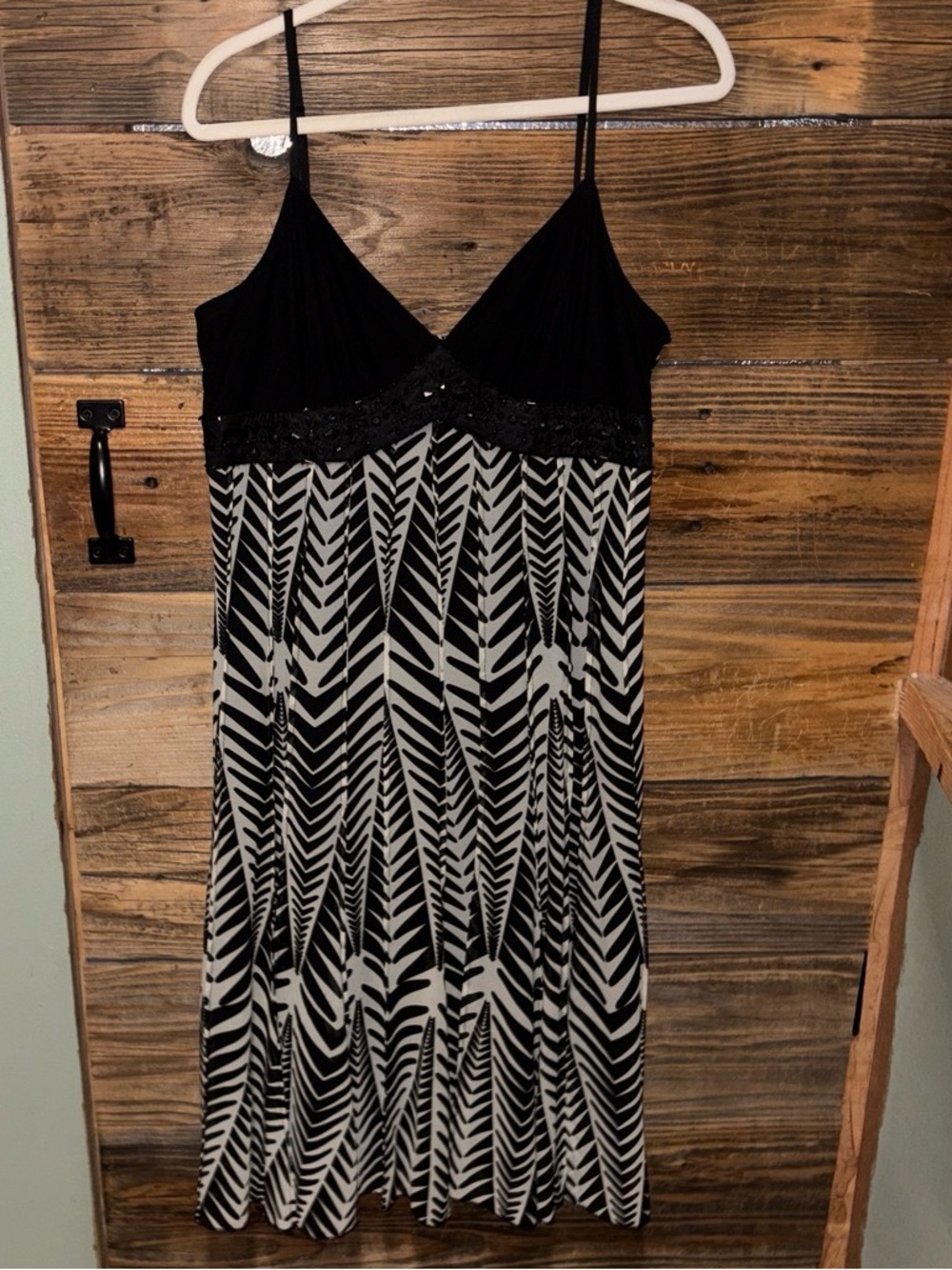 Y2K ICE Black & White Spaghetti Strap Maxi Dress